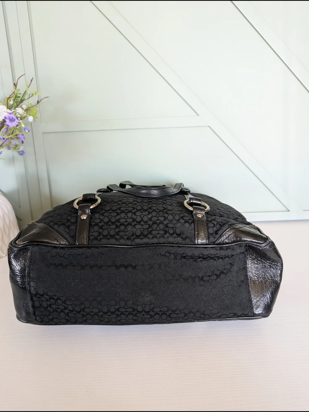 Vintage Coach Signature Gallery Jacquard Tote Bag